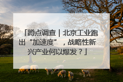 蹲点调查｜北京工业跑出“加速度”，战略性新兴产业何以爆发？