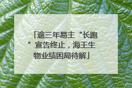 逾三年易主“长跑”宣告终止，海王生物业绩困局待解