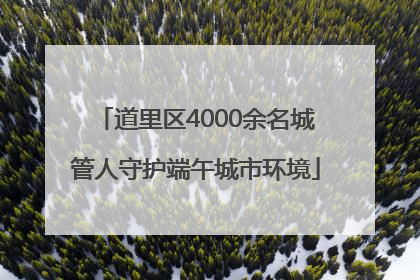 道里区4000余名城管人守护端午城市环境