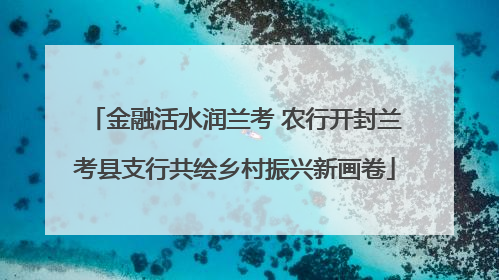 金融活水润兰考 农行开封兰考县支行共绘乡村振兴新画卷