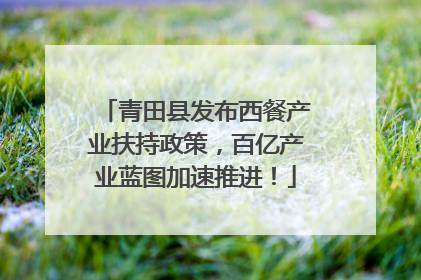 青田县发布西餐产业扶持政策，百亿产业蓝图加速推进！