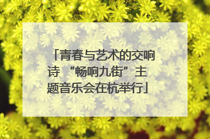 青春与艺术的交响诗 “畅响九街”主题音乐会在杭举行