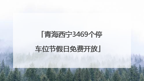 青海西宁3469个停车位节假日免费开放