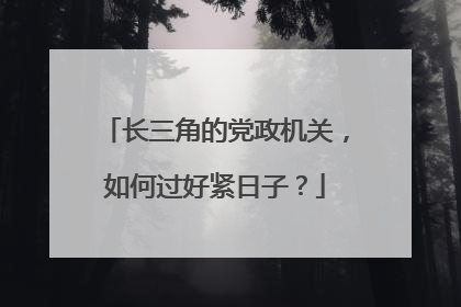 长三角的党政机关，如何过好紧日子？