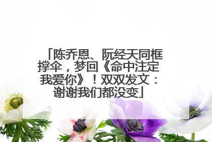 陈乔恩、阮经天同框撑伞，梦回《命中注定我爱你》！双双发文：谢谢我们都没变