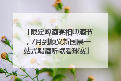 限定啤酒亮相啤酒节，7月到顺义新国展一站式喝酒听歌看球赛