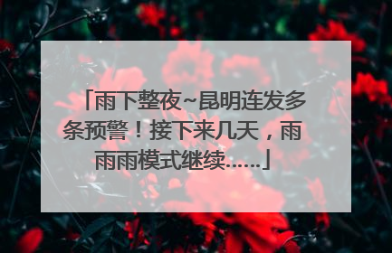 雨下整夜~昆明连发多条预警！接下来几天，雨雨雨模式继续……
