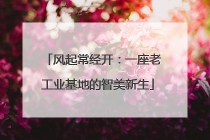 风起常经开：一座老工业基地的智美新生
