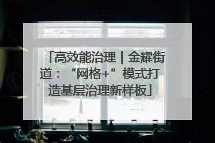 高效能治理｜金耀街道：“网格+”模式打造基层治理新样板