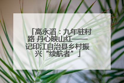 高永滔：九年驻村路 丹心映山红——记印江自治县乡村振兴“续航者”