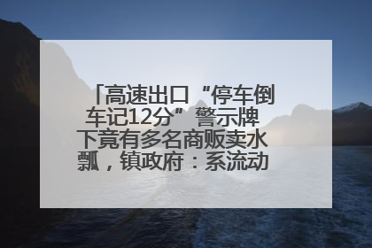 高速出口“停车倒车记12分”警示牌下竟有多名商贩卖水瓢，镇政府：系流动摊位，已多次劝离