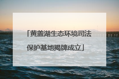 黄盖湖生态环境司法保护基地揭牌成立