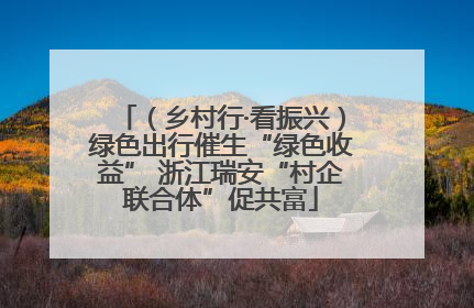 （乡村行·看振兴）绿色出行催生“绿色收益” 浙江瑞安“村企联合体”促共富