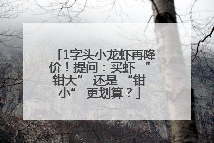 1字头小龙虾再降价！提问：买虾 “钳大” 还是 “钳小” 更划算？