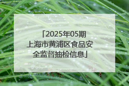 2025年05期上海市黄浦区食品安全监督抽检信息